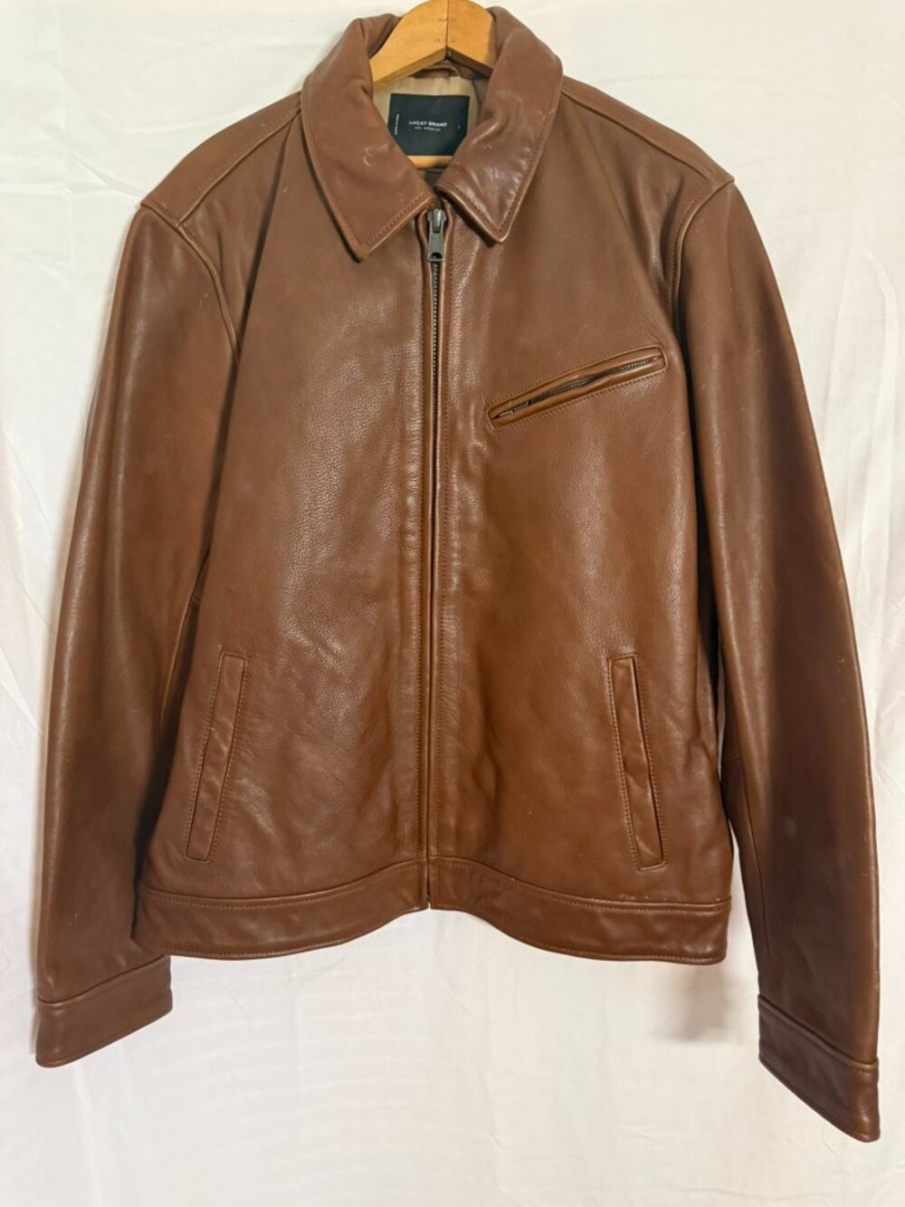 Lucky Brand Leather Jacket Large Size NWT